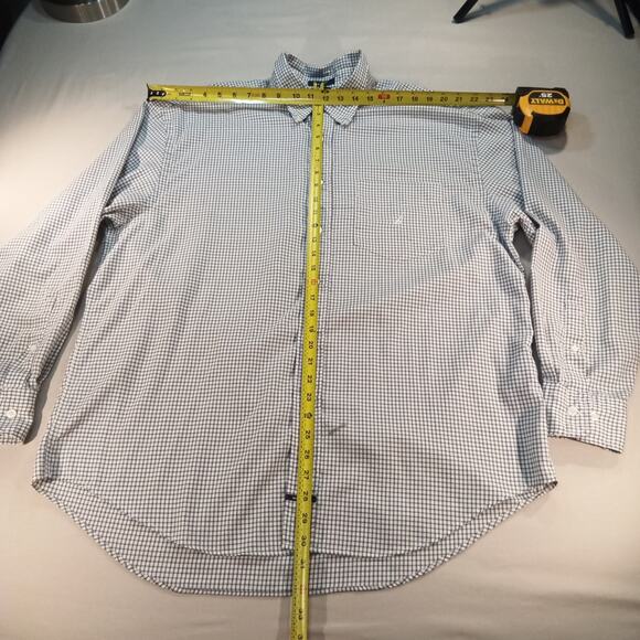 Nautica Men’s XL White Blue Check Button Down Shirt Long Sleeve 100% Cotton - Picture 3 of 7